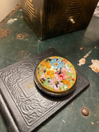 Early 20th-Century Reverse-Painted Floral Glass Paperweight | Gold Ground, c. 1900–1925