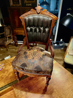 Victorian Upholstered Parlor Chair with Original Horsehair Back and Recovered Seat, c. 1880–1900