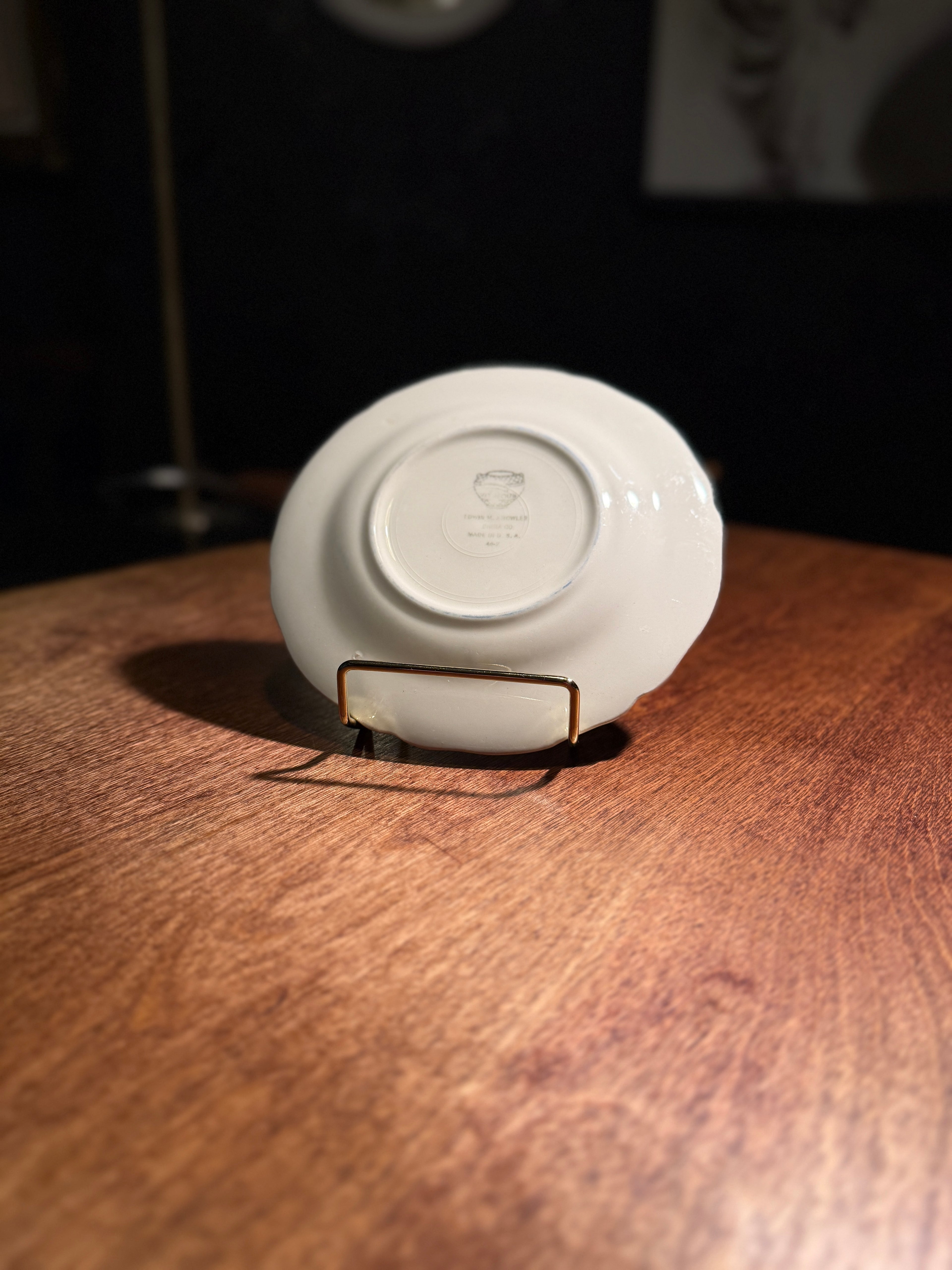 Floral Rose Saucer, Edwin M. Knowles China Co., American Semi-Vitreous China, c. 1920s–1930s (Set of 5)