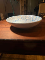 Italian Sponge-Decorated Blue and White Charger, Hand-Sponged Across the Whole Face, Impressed Crook-and-Star Mark, c. 1965–1985