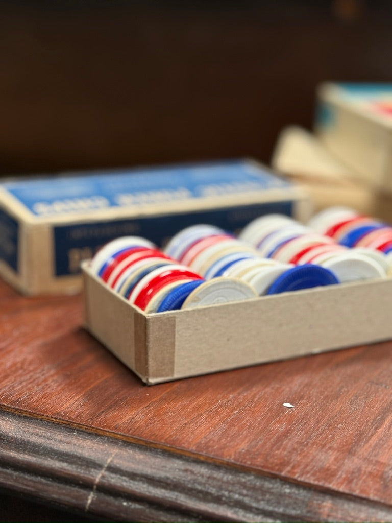 c. 1960s Victory MFG Corp. Plastic Poker Chips Box