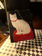 Painted Folk Art Cat on Wood Panel, Early–Mid 20th Century | Curated Reductions