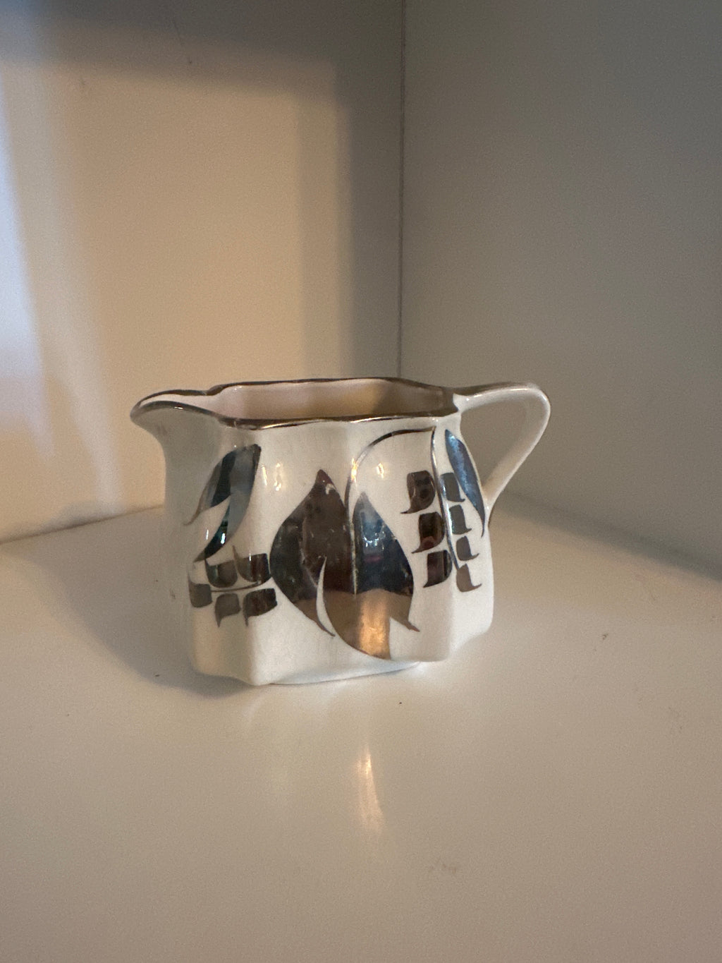 Vintage Staffordshire Sandland Ware Covered Butter Dish, Cream Jug & Bowl Set (c. 1940s-1950s)