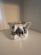 Vintage Staffordshire Sandland Ware Covered Butter Dish, Cream Jug & Bowl Set (c. 1940s-1950s)