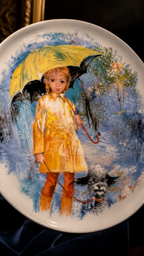 1980 Paul Durand “Christiane et Fifi” Limoges-Turgot Porcelain Collector Plates, Pair