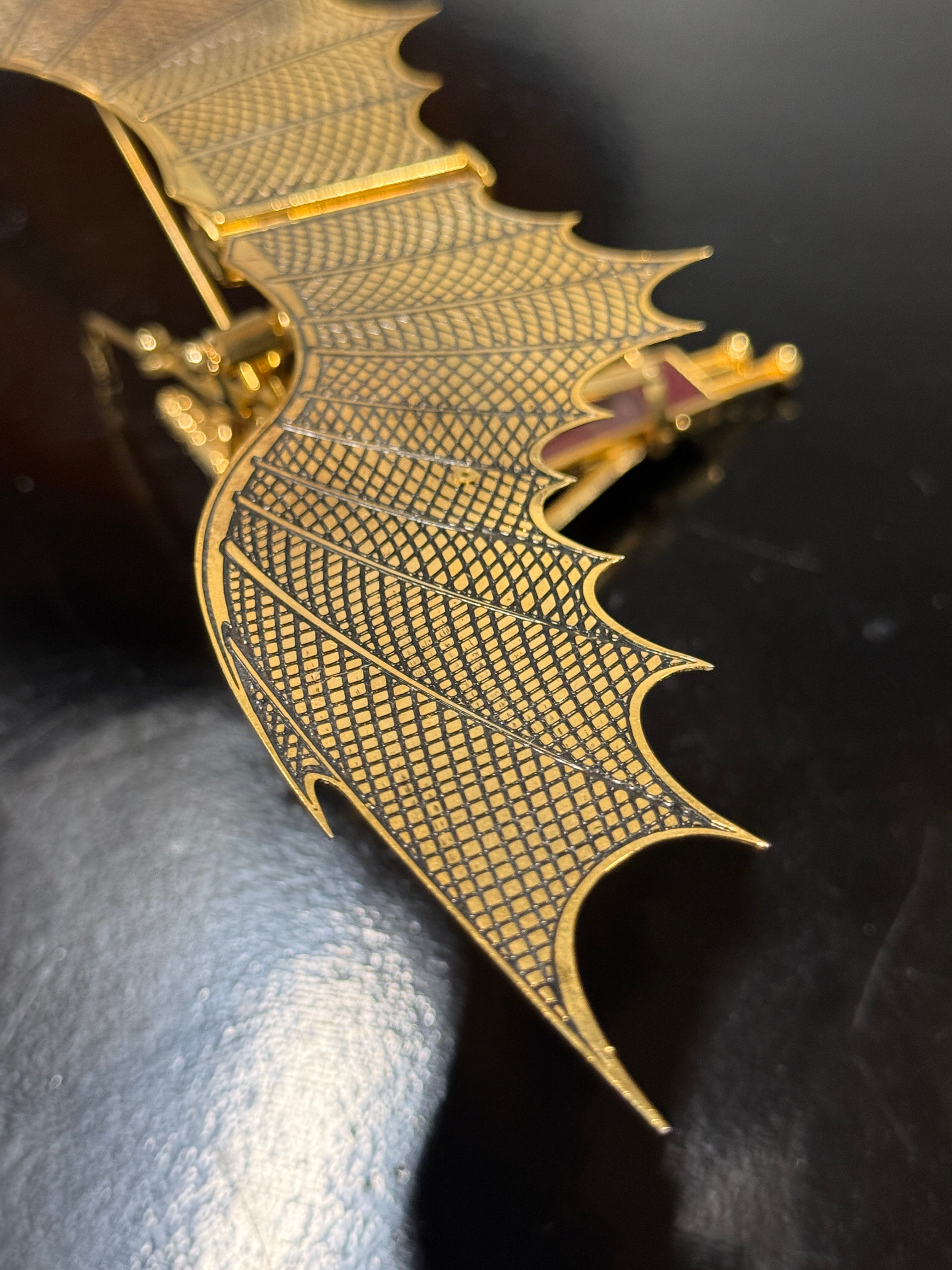 Noble Collection Da Vinci Flying Machine Brass Ornithopter Replica