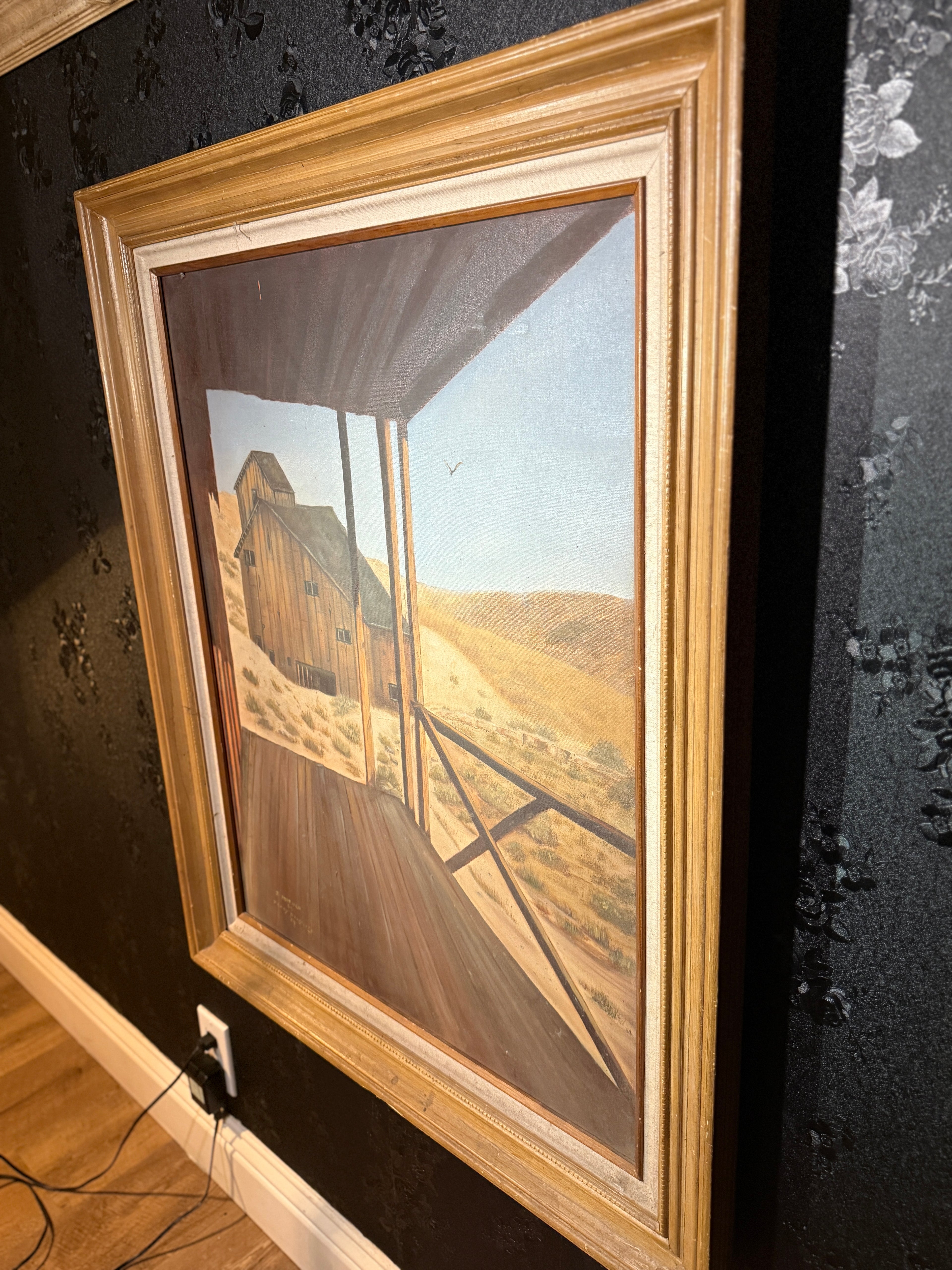 Mid-Century Oil On Canvas Signed Terry Daughtery Berlin Nevada, c 1970-1980