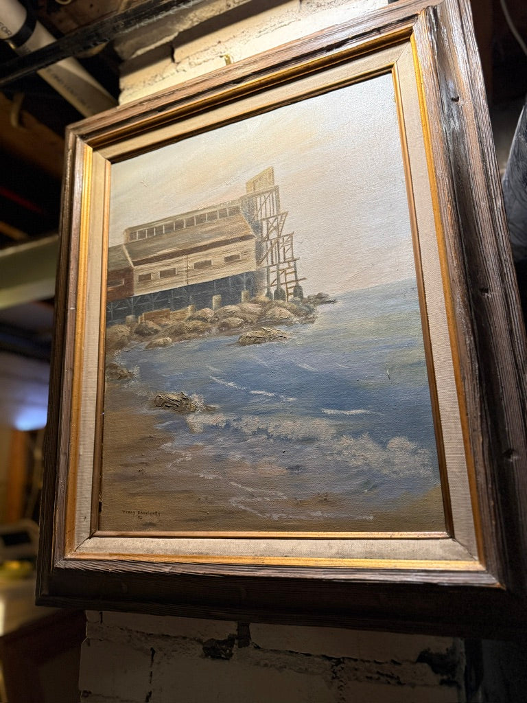 Terry Daugherty Coastal Industrial Landscape (1992) | Signed Oil Painting
