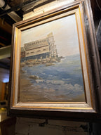 Terry Daugherty Coastal Industrial Landscape (1992) | Signed Oil Painting
