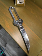 Böker Chromium Poultry Shears, Forged and Chrome-Plated with Coil-Spring Action, Bone Notch and Sliding Latch, U.S.A., c. 1945–1965