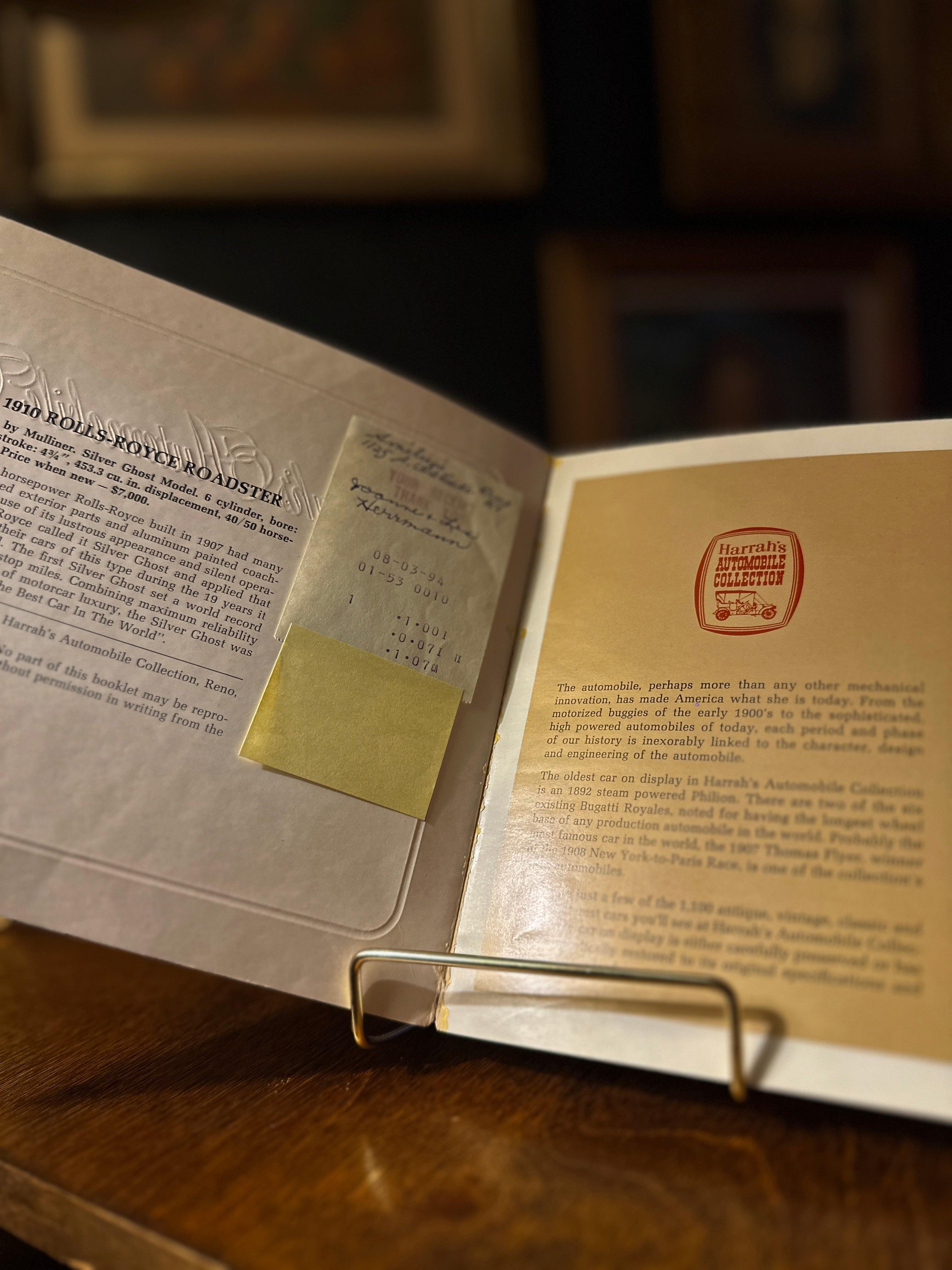 1973 Harrah’s Automobile Collection Booklet | Vintage Automotive Photography | Reno, Nevada