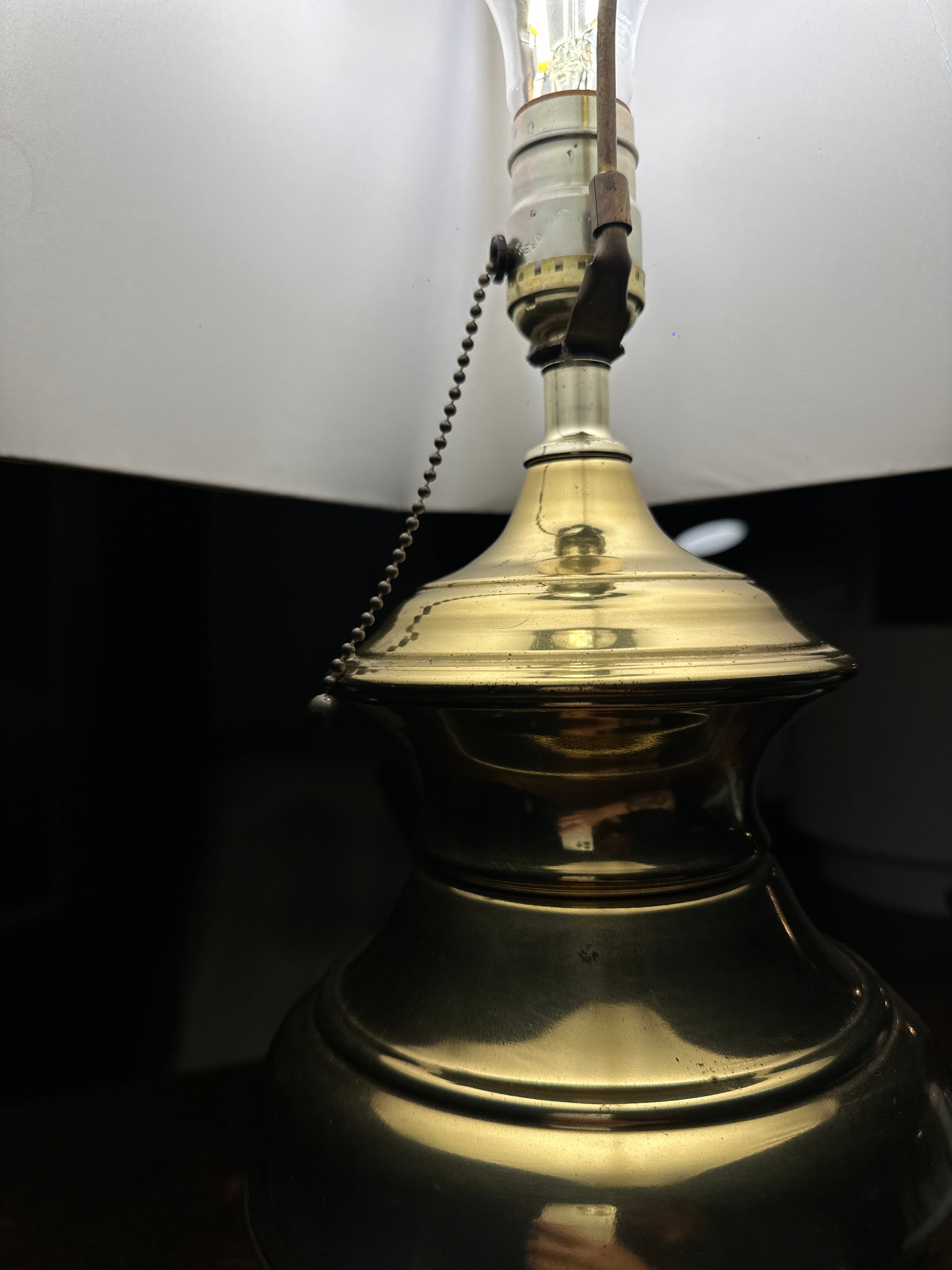 Vintage Brass Table Lamp with Faceted Shade | Traditional Lighting, 1970s–80s