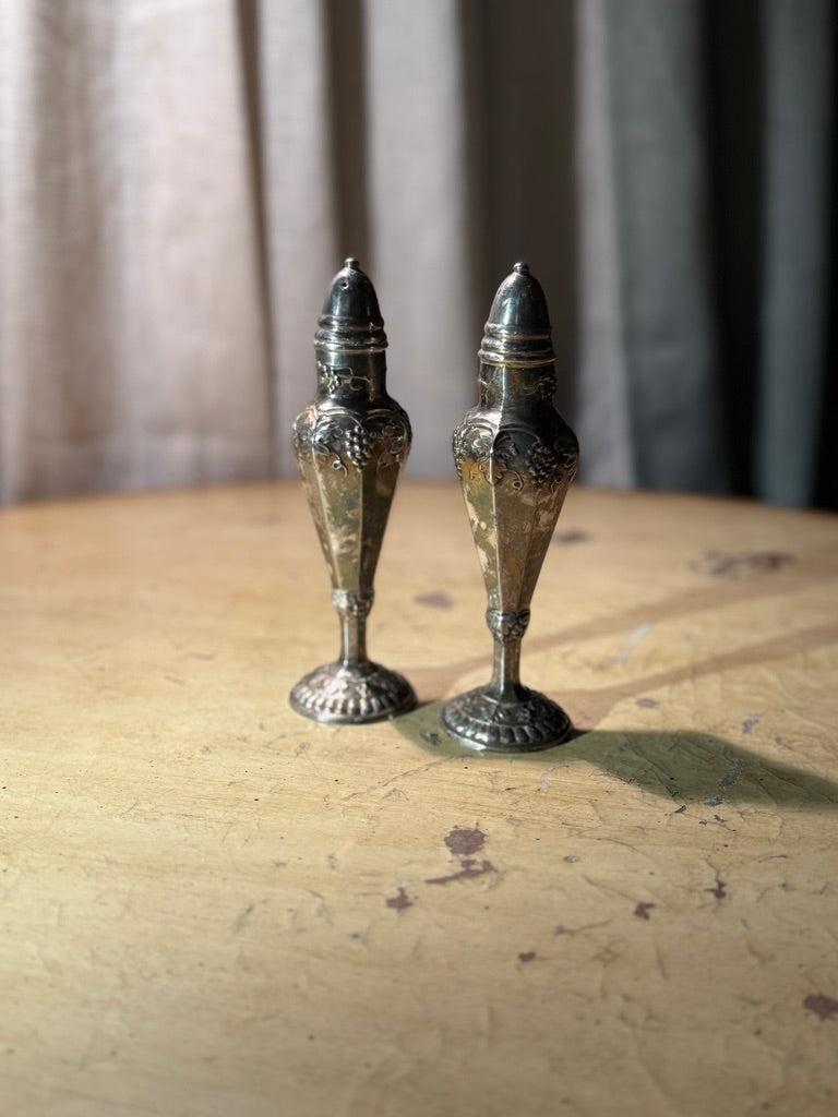 Pair of Antique TRENT Silverplate Salt & Pepper Shakers (c. 1910–1930)