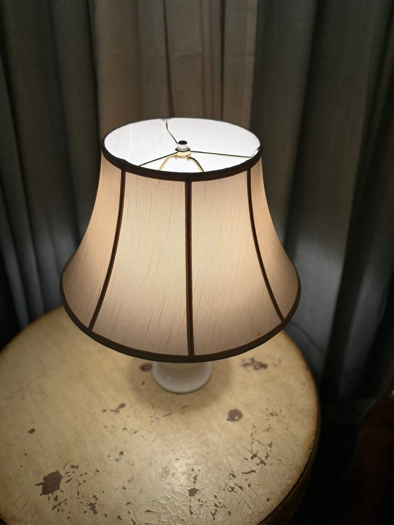 Mid-Century Cream Glazed Ceramic Table Lamp | Vintage American Baluster Lamp c.1960