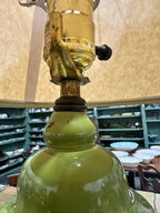 Mid-Century Chartreuse Ceramic Ginger Jar Table Lamp, c. 1955–1975