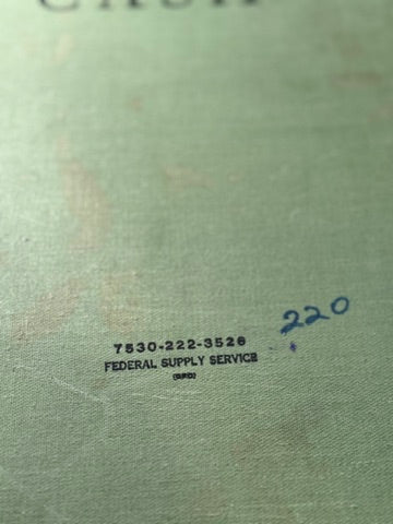 Mid-Century U.S. Government Cash Ledger | Olive Green Cloth Accounting Book, c. 1950s