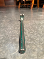 Antique Hand-Forged Gooseneck Nail Puller Bar, Green, c. 1900–1925