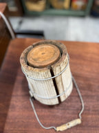 Reclaimed Stave Wood Bucket Planter with Terracotta Pot, c. 1980–2010