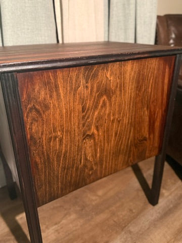 Early 20th-Century Sliding Door Cabinet (c. 1920s–1930s) | Black & Walnut Wood Cabinet | Hinchman Collective