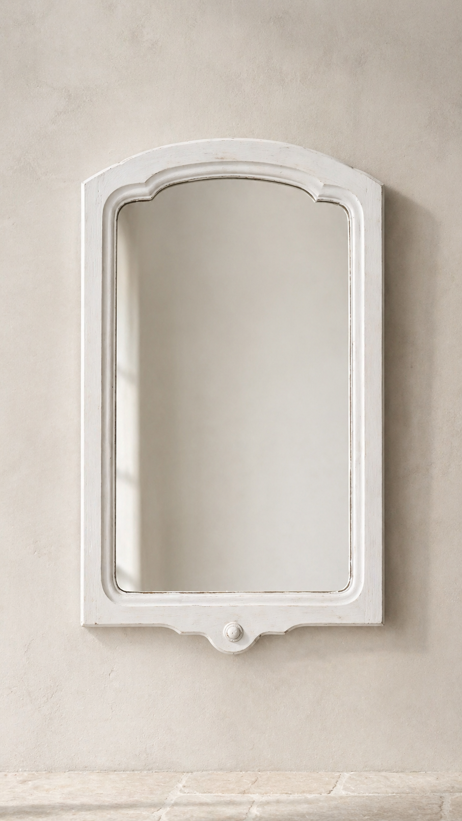 c. 1930s–1940s White Painted Wood Arched Mirror