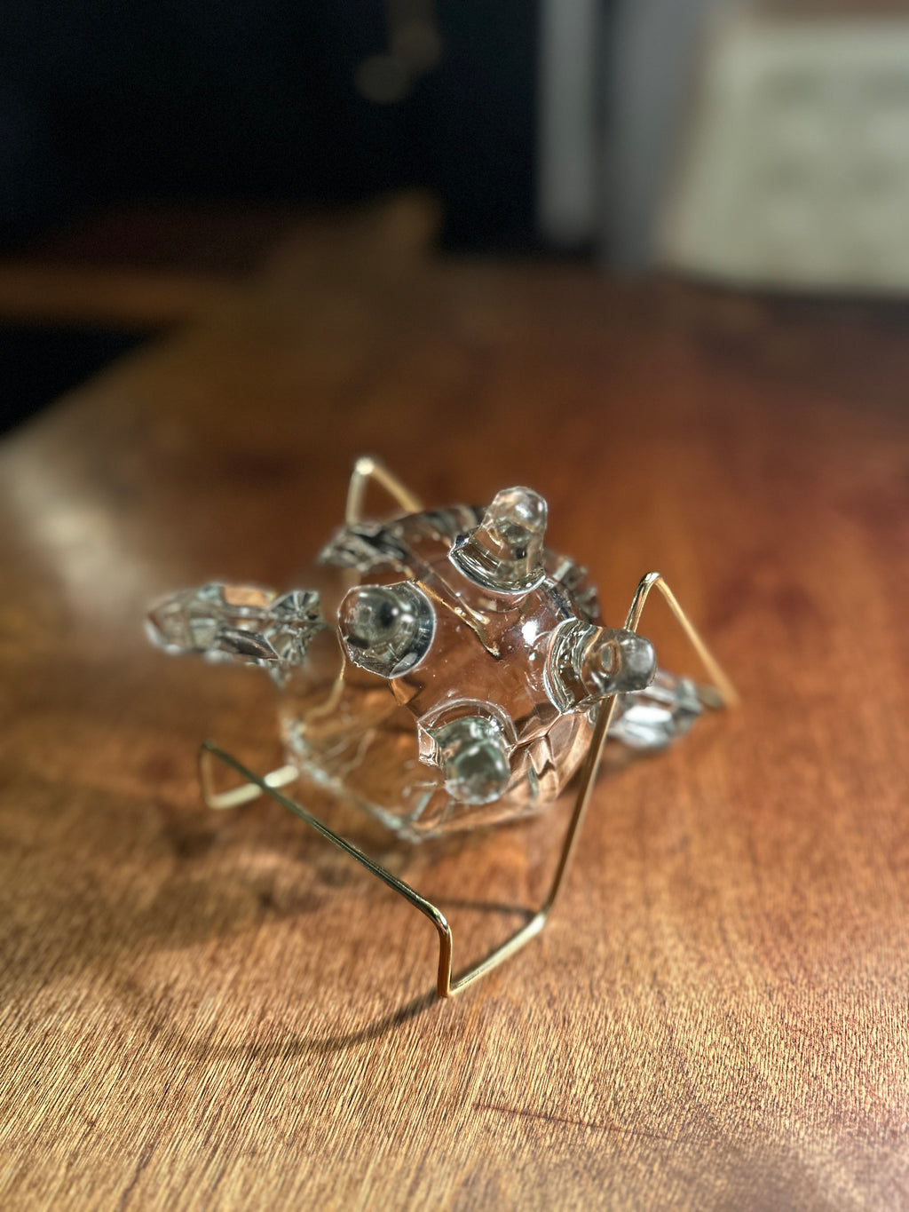 Vintage Pressed Glass Creamer with Scalloped Rim | Clear Glass Mini Pitcher