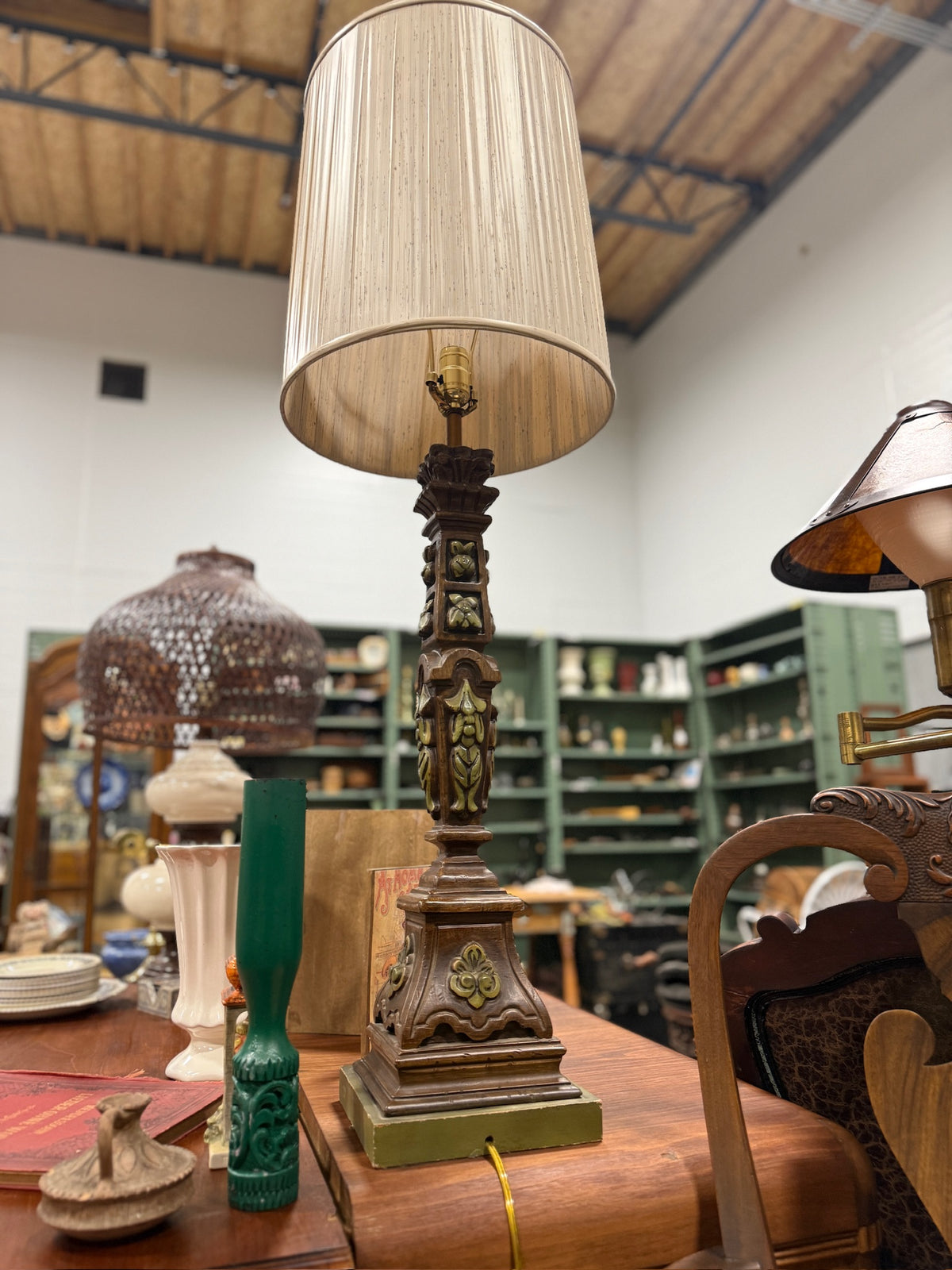 Vintage Mediterranean Revival Column Table Lamps, Pair, c. 1965–1978