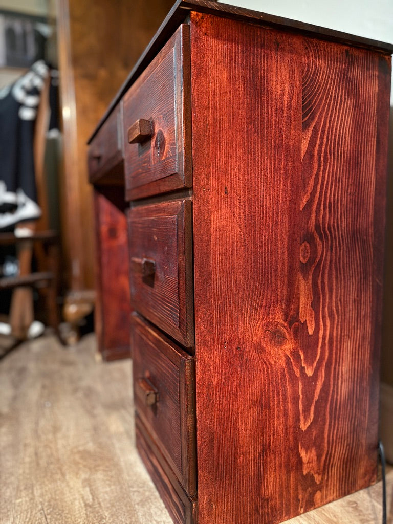 Early 20th Century Solid Wood Writing Desk, c. 1910s–1920s, Hand-Finished