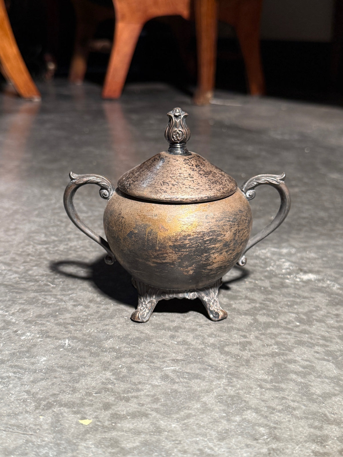 Vintage F.B. Rogers Footed Silverplate Sugar Bowl, c. 1905–1930