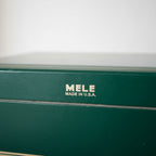 Vintage Mele Jewelry Box, Emerald Green with Ivory Interior, c. 1950–1970
