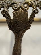 Antique Brass Acanthus Wall Shelf Bracket, No Glass, c. 1890–1930