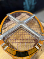 Vintage Davis Imperial Deluxe Wooden Tennis Racquet With Zephyr Press, Circa 1960s–1970s
