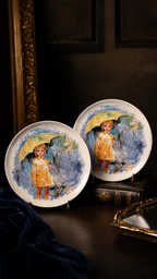 1980 Paul Durand “Christiane et Fifi” Limoges-Turgot Porcelain Collector Plates, Pair