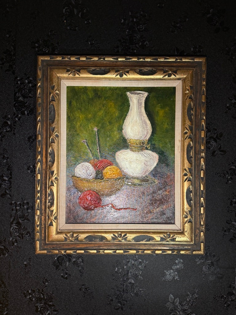 Mid-Century Still Life Painting by C. Munoz, 1967