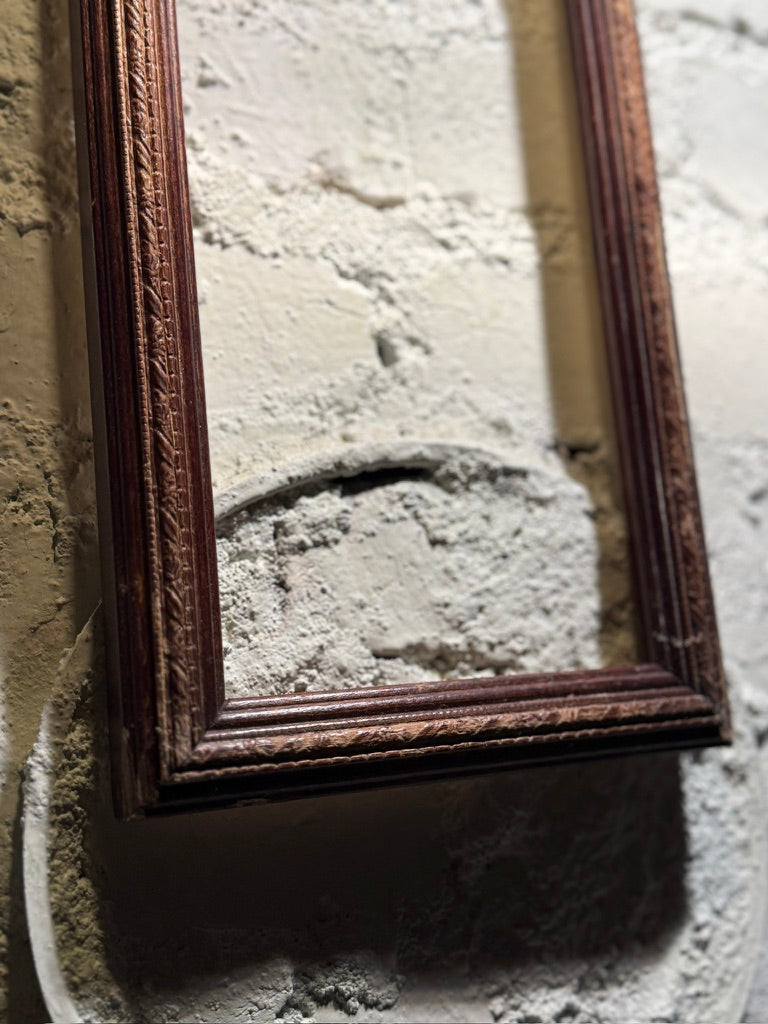 Antique Narrow Carved Wood Picture Frame, c. 1890s–1920s