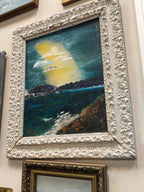 Vintage Dorie Johnson Seascape Oil on Canvas, Framed, c. 1970–1990