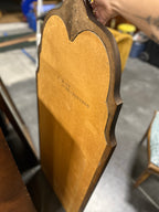 Pair of Vintage Georgian Revival Walnut Mirrors with Fan Motif, c. 1960s
