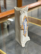 Bisque Porcelain Scroll-Form Bud Vase with Blue Jasper Cameo of a Dancing Maiden in a Gilt Rococo Cartouche, Attributed to Schafer & Vater, Germany, c. 1895–1915