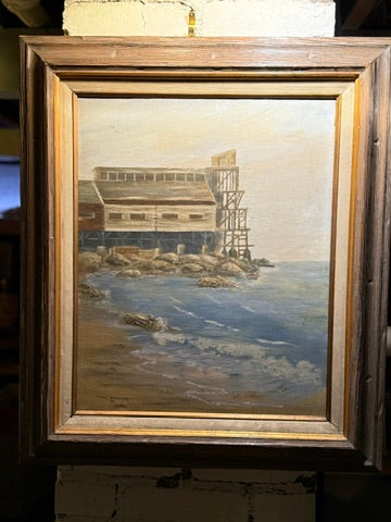 Terry Daugherty Coastal Industrial Landscape (1992) | Signed Oil Painting