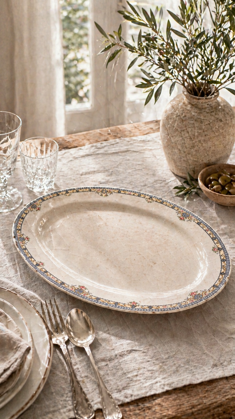 Antique Smith-Phillips Princess Semi-Porcelain Serving Platter, c. 1926 | Reno, NV Antiques