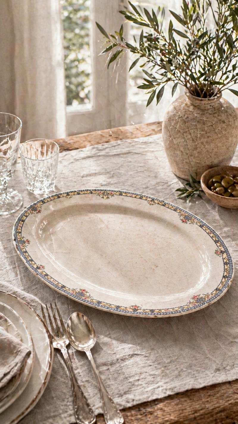 Antique Smith-Phillips Princess Semi-Porcelain Serving Platter, c. 1926 | Reno, NV Antiques