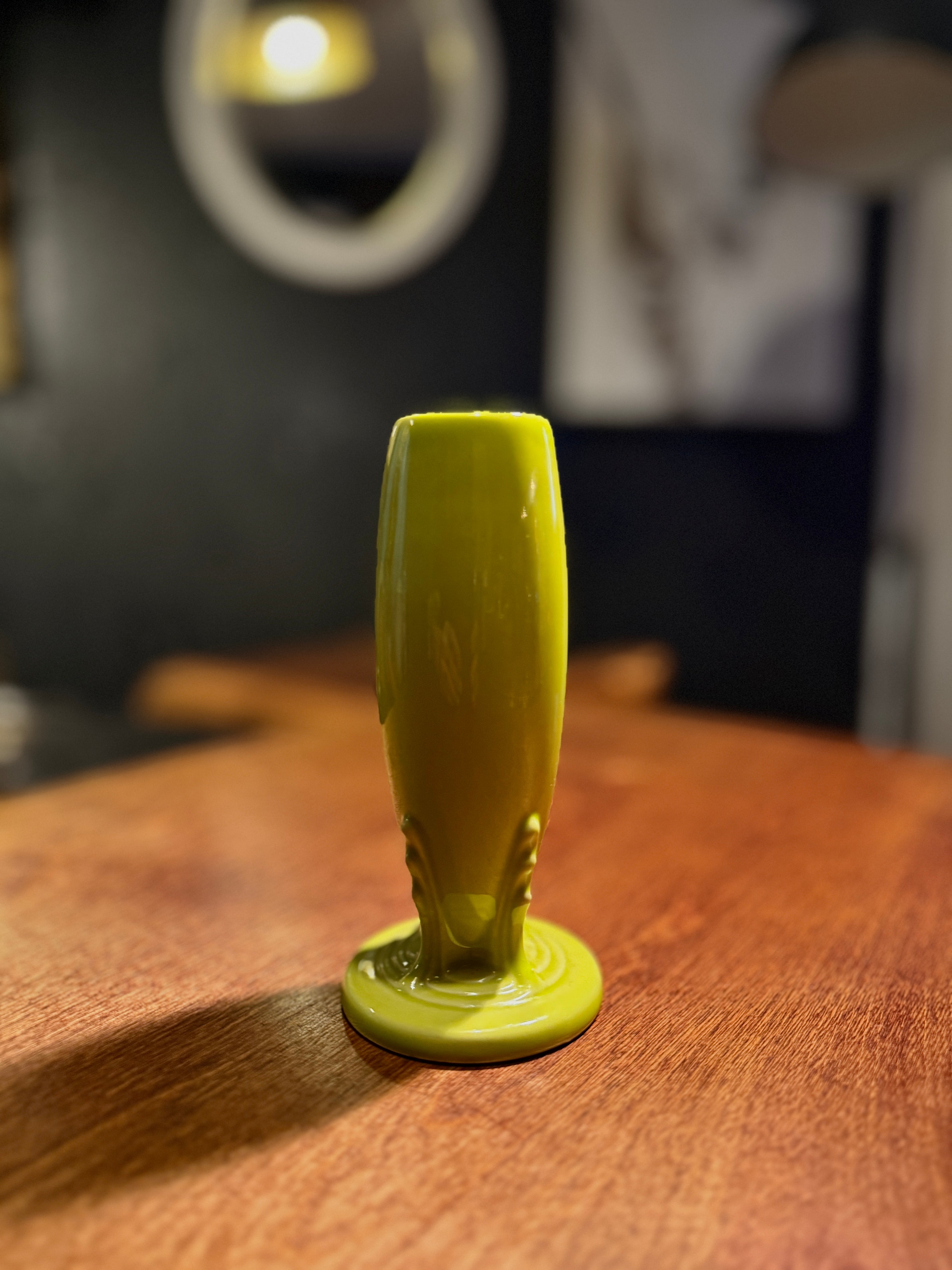 Fiesta Ware Chartreuse Bud Vase, Homer Laughlin Pottery (c. 1936–1946)