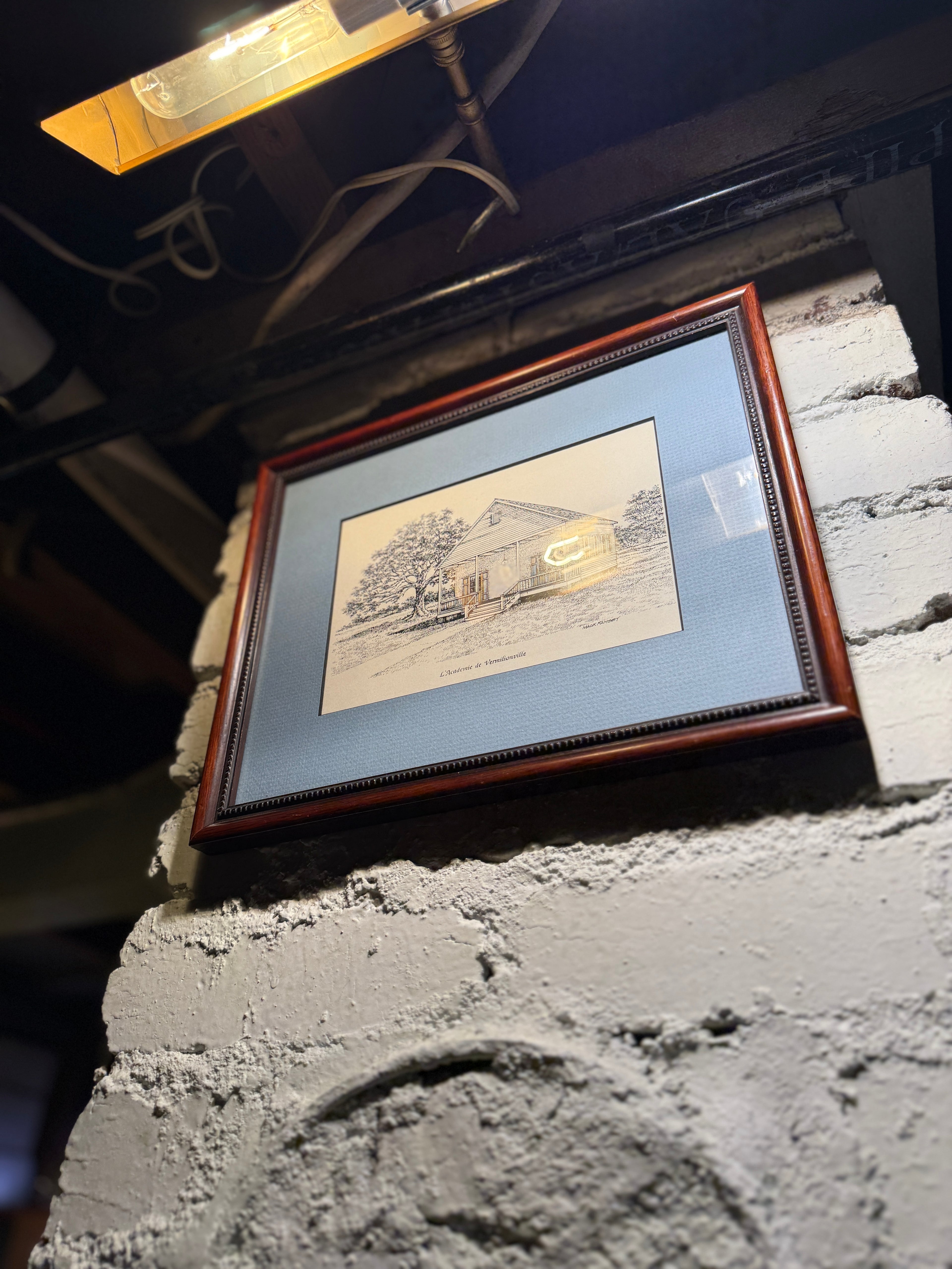 Floyd Sonnier Pen and Ink Drawing – L’Académie de Vermilionville | Louisiana Architectural Art