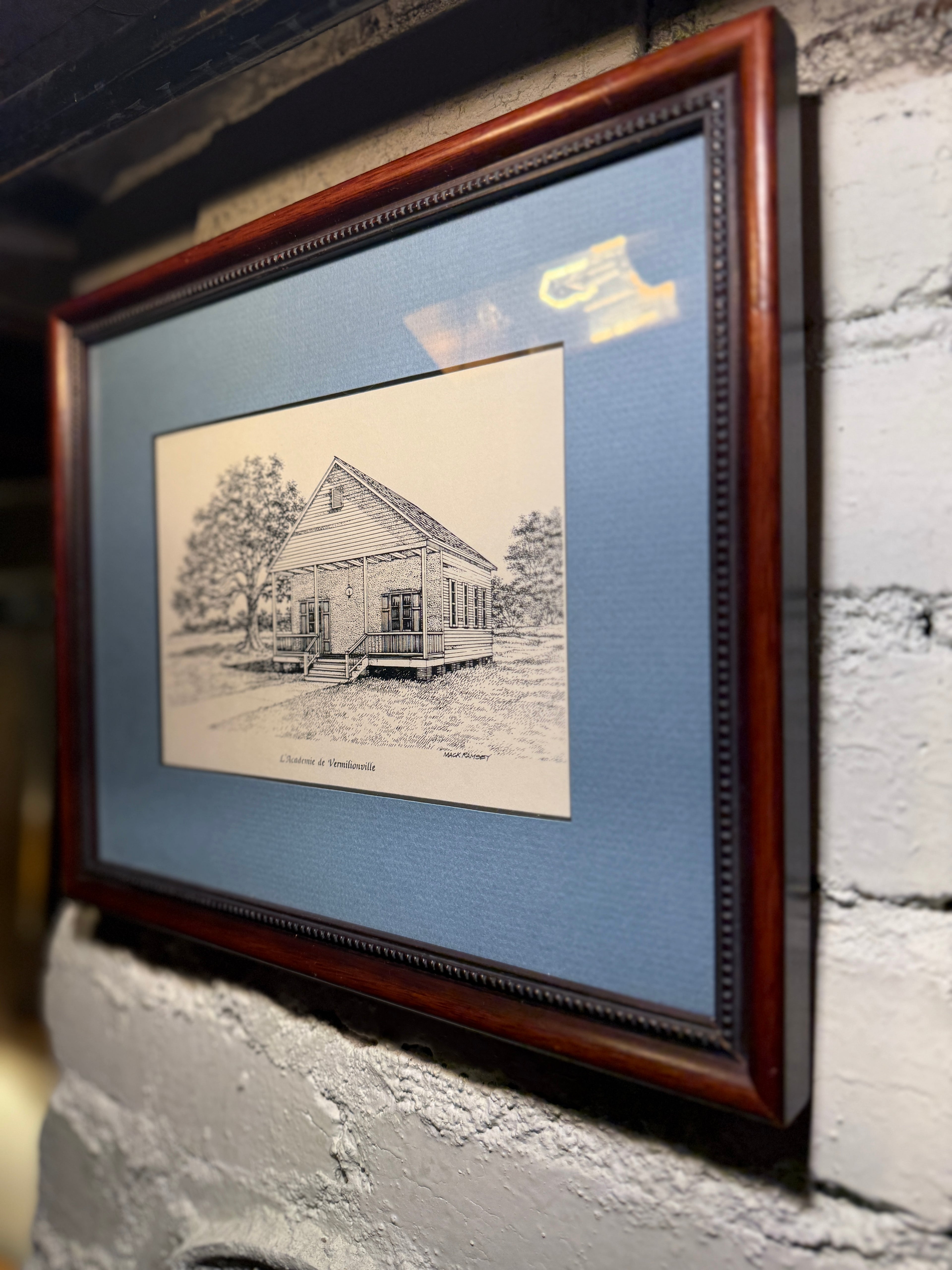 Floyd Sonnier Pen and Ink Drawing – L’Académie de Vermilionville | Louisiana Architectural Art