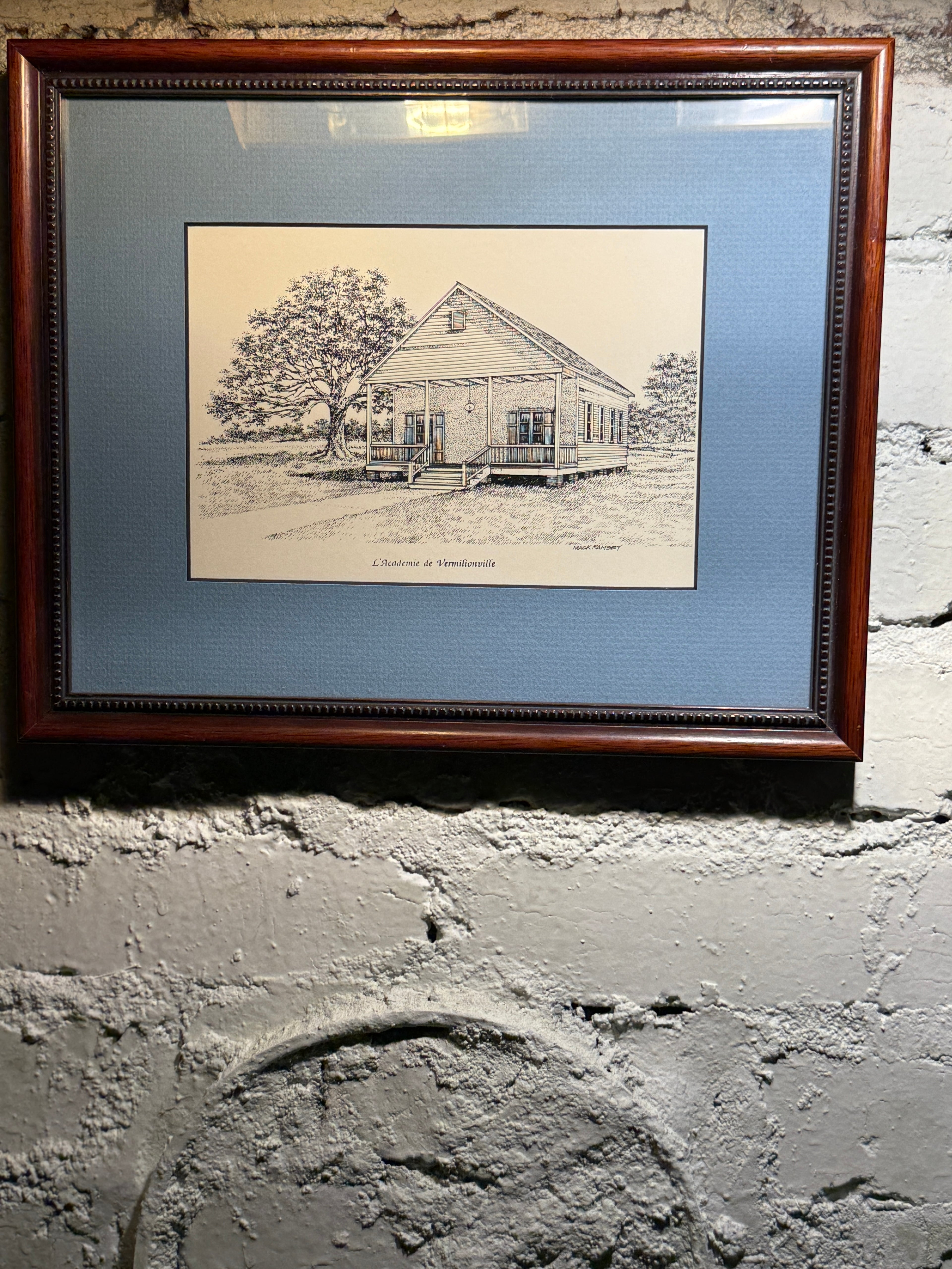 Floyd Sonnier Pen and Ink Drawing – L’Académie de Vermilionville | Louisiana Architectural Art