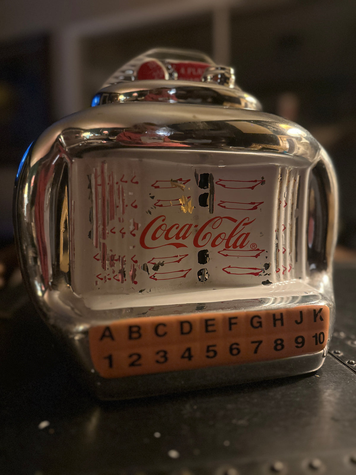 Vintage Coca-Cola Chrome Jukebox Cookie Jar by Gibson