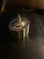 Vintage Silverplate Red Velvet Trinket Box