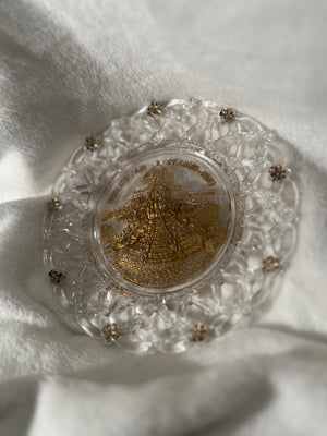 Antique 1904 St. Louis World’s Fair Pressed Glass Souvenir Plate, Festival Hall & Cascade Gardens