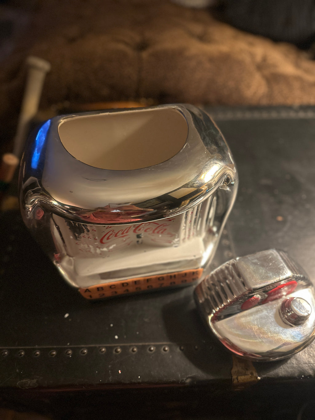 Vintage Coca-Cola Chrome Jukebox Cookie Jar by Gibson