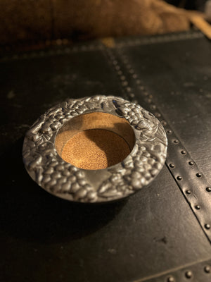 Holland Boone Polished Pewter Grapevine Wine Bottle Coaster, c. 1970