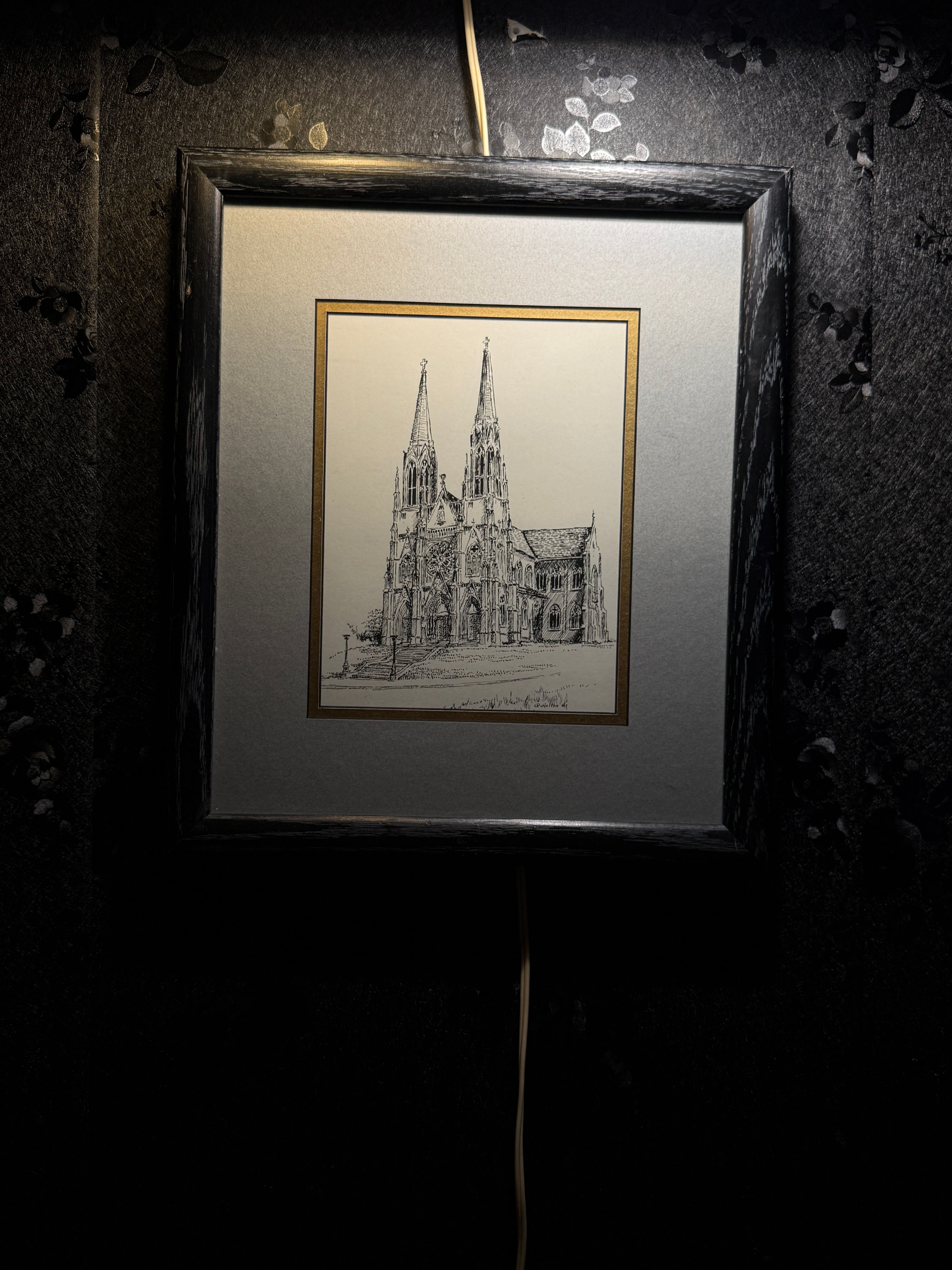 Gothic Cathedral — Original Architectural Etching by R. Holton (1981)